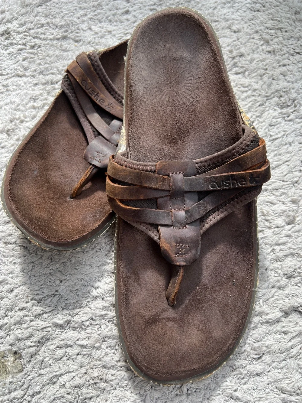 cushe Brown Leather Men's Slide Sandals